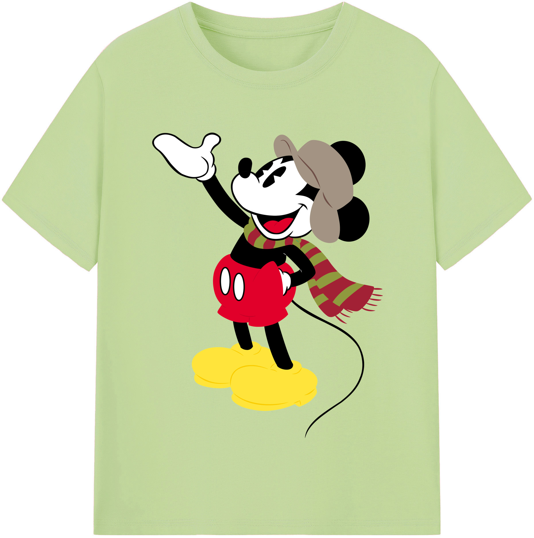 （画像用） ミッキーマウス Mickey Mouse 綿100％半袖Tシャツ（フロントプリント）